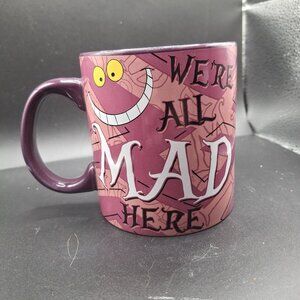 Disney Cheshire Cat Were All Mad Here 20 Oz Ceramic Mug Purple